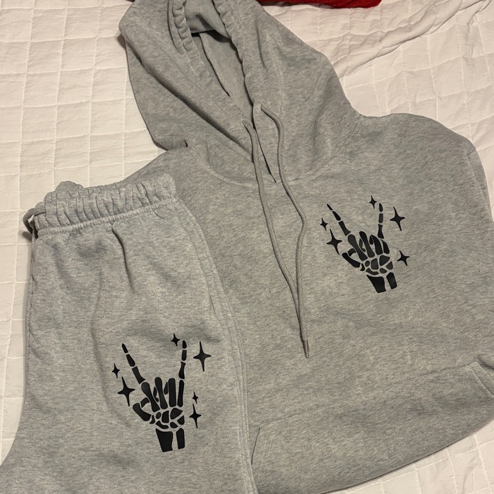 Grey n black sweat suit